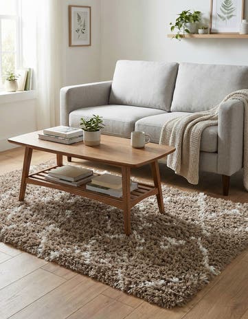 Khaki Infinity Shag Rug