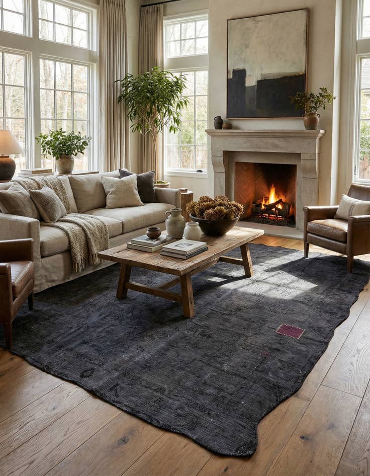 Detail image of 6' 5 x 8' 9  Hand Knotted Ultra Vintage Persian Wool Rug