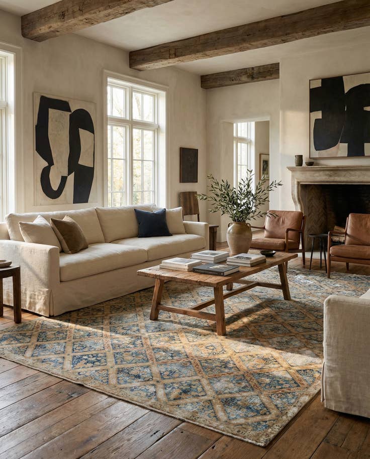 Detail image of 7' 3 x 11' 4 Hand Knotted Ultra Vintage Persian Wool Rug