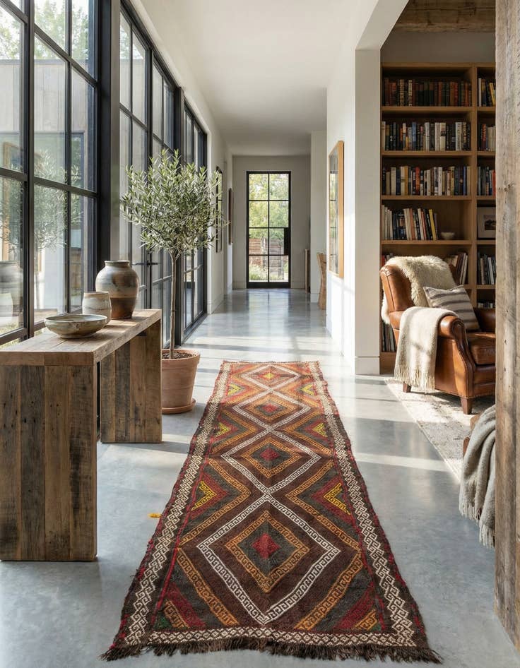 Detail image of 2' 2 x 8' 6  Hand Knotted Kilim Fars Persian Wool Runner Rug