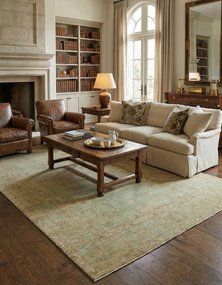 Detail image of 5' 11 x 10' 11  Hand Knotted Peshawar Ziegler Rug