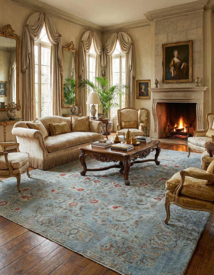 Detail image of 9' 7 x 12' 6 Vintage Royal Wool Rug