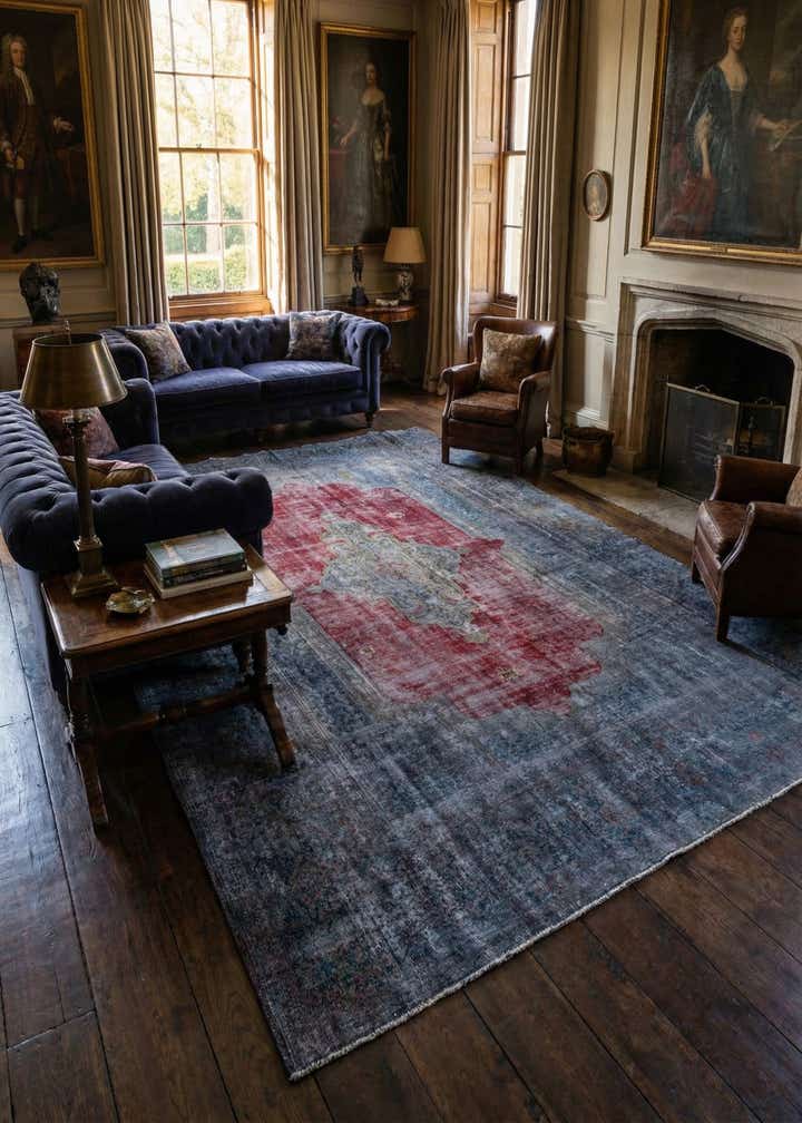 9' 1 x 13' 6 Hand Knotted Ultra Vintage Persian Wool Rug