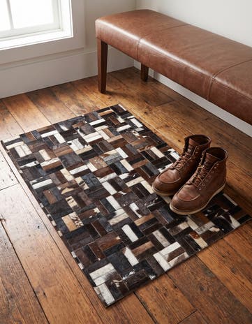 2' x 3' Cowhide Leather Rug
