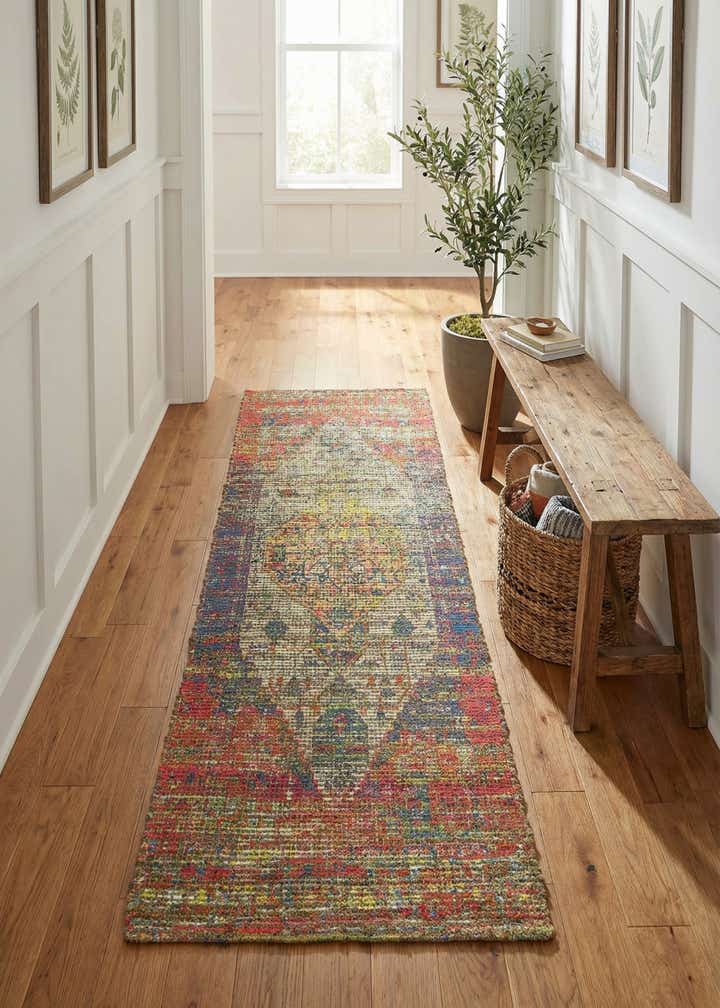 2' 2 x 6' 1 Hand Woven Chenille Jute Runner Rug