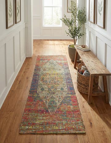2' 2 x 6' 1 Hand Woven Chenille Jute Runner Rug