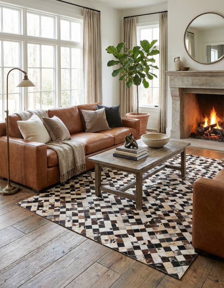 Detail image of  5' 4 x 7' 7 Cowhide Rug