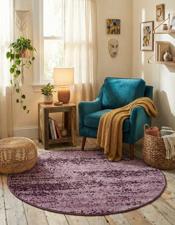 Violet Angelica Round Rug