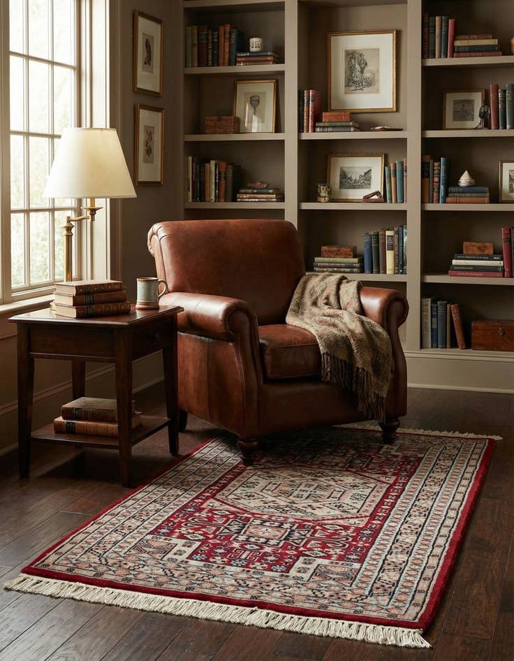 Detail image of 2' 8 x 3' 10 Hand Knotted Bokhara Wool Rug