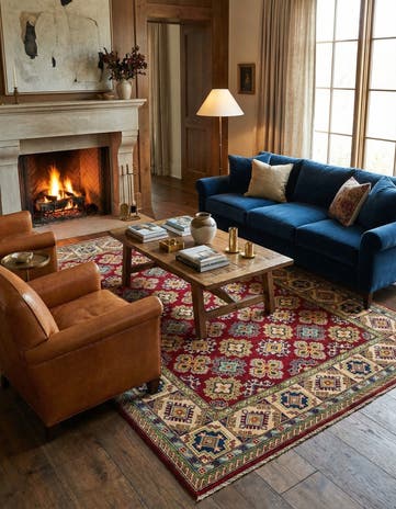 5' 10 x 9' 2 Hand Knotted Kazak Rug