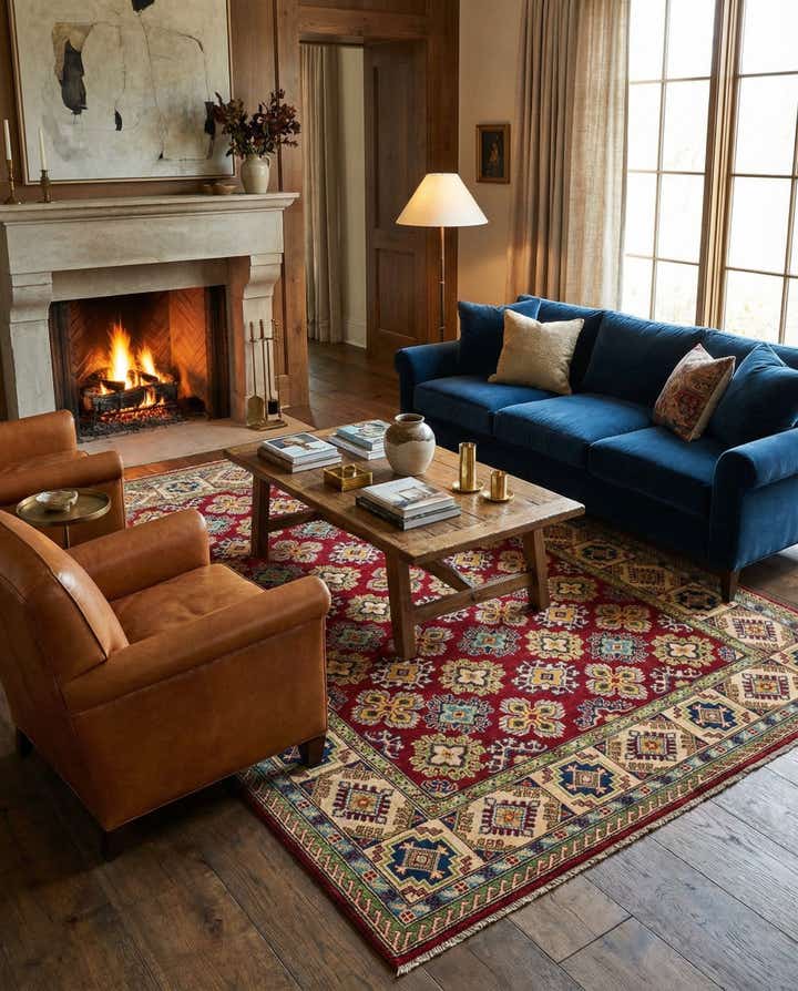 5' 10 x 9' 2 Hand Knotted Kazak Rug