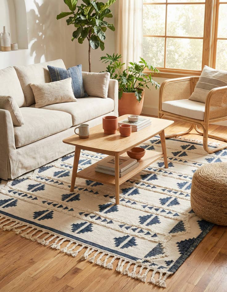 Detail image of  8' x 8'  Hand Woven Arizona Wool Square Rug