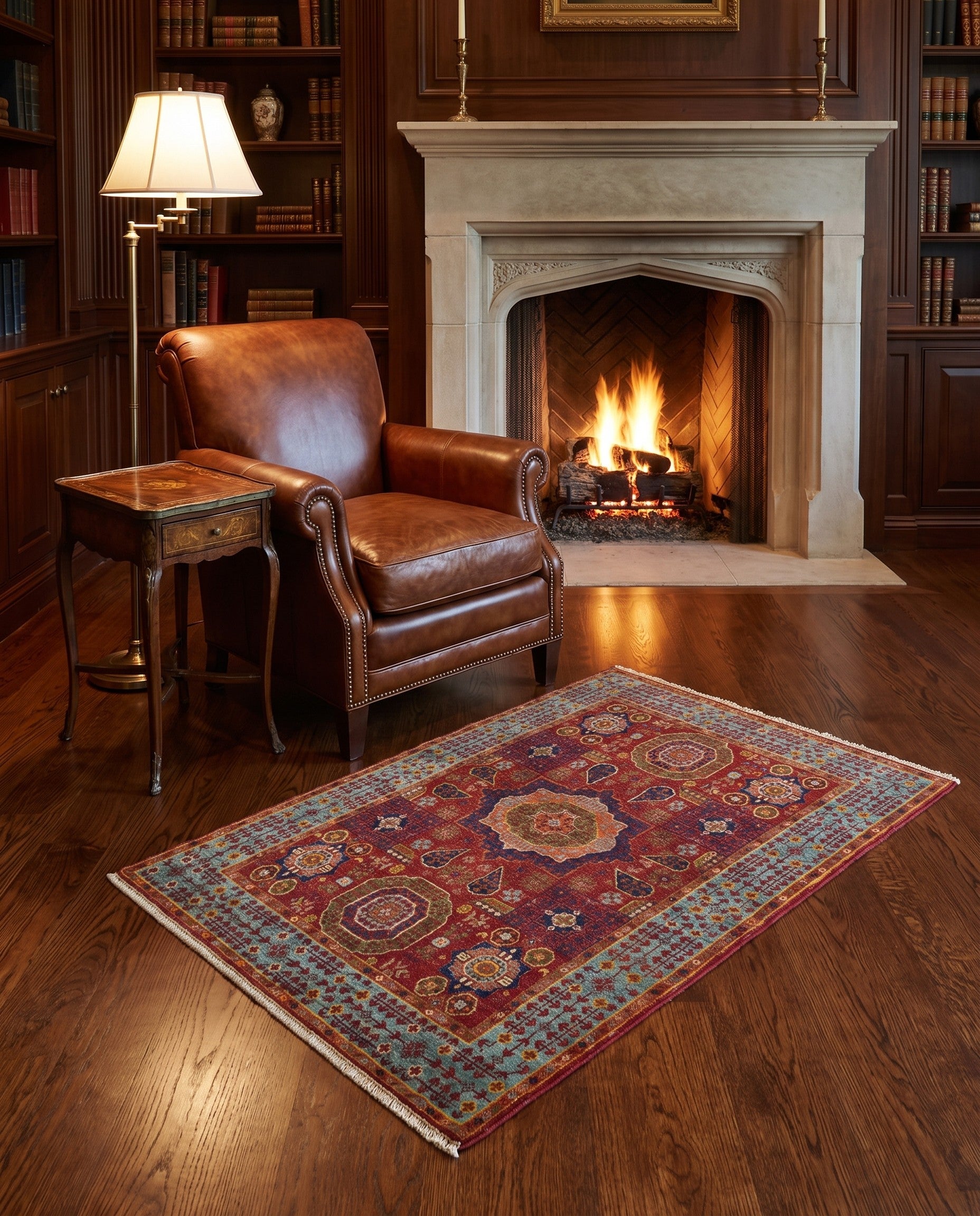3' 7 x 5' 2 Hand Knotted Mamluk Ziegler Rug