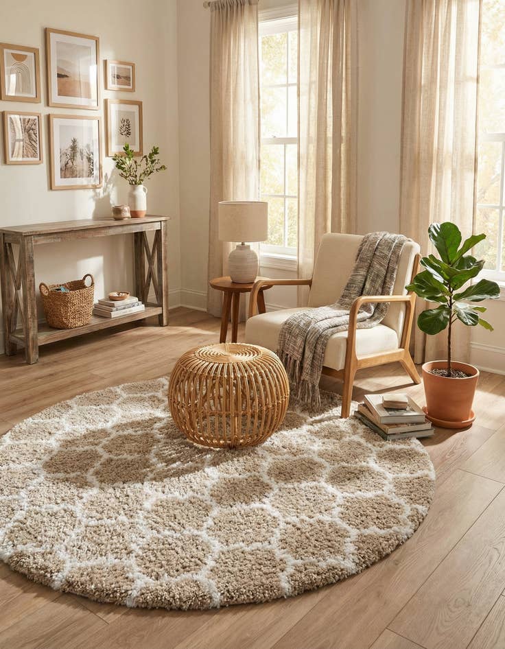 Detail image of 5' x 5' Marrakesh Shag Round Rug