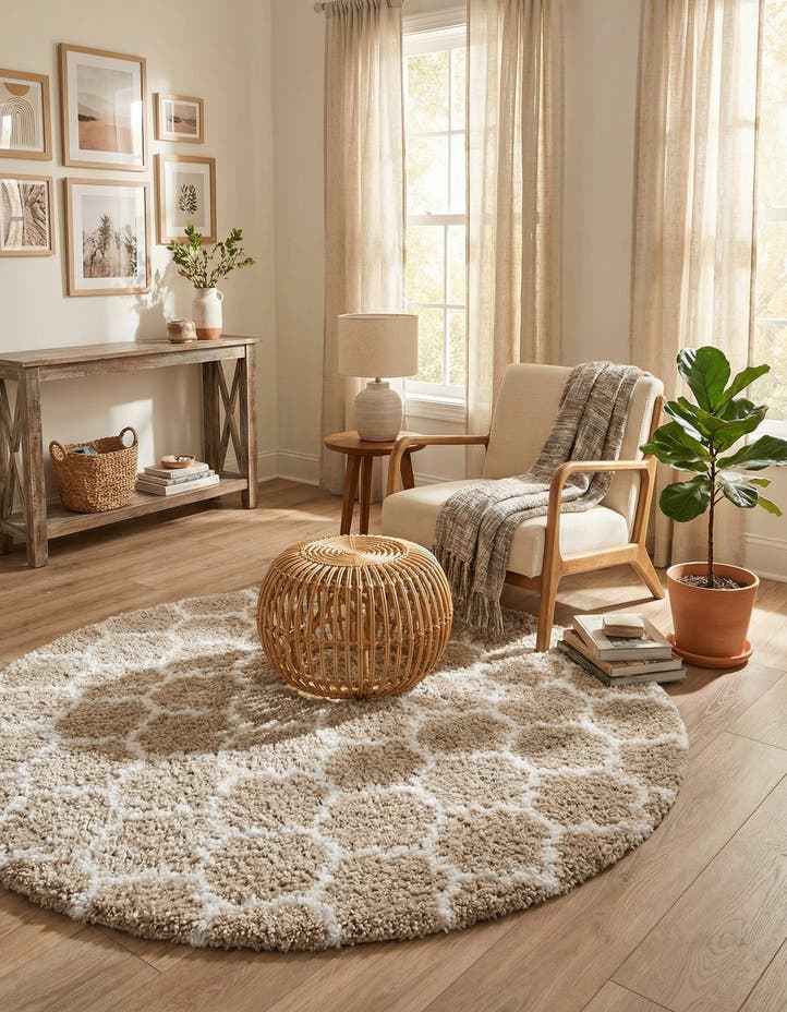 5' x 5' Moroccan Shag Round Rug