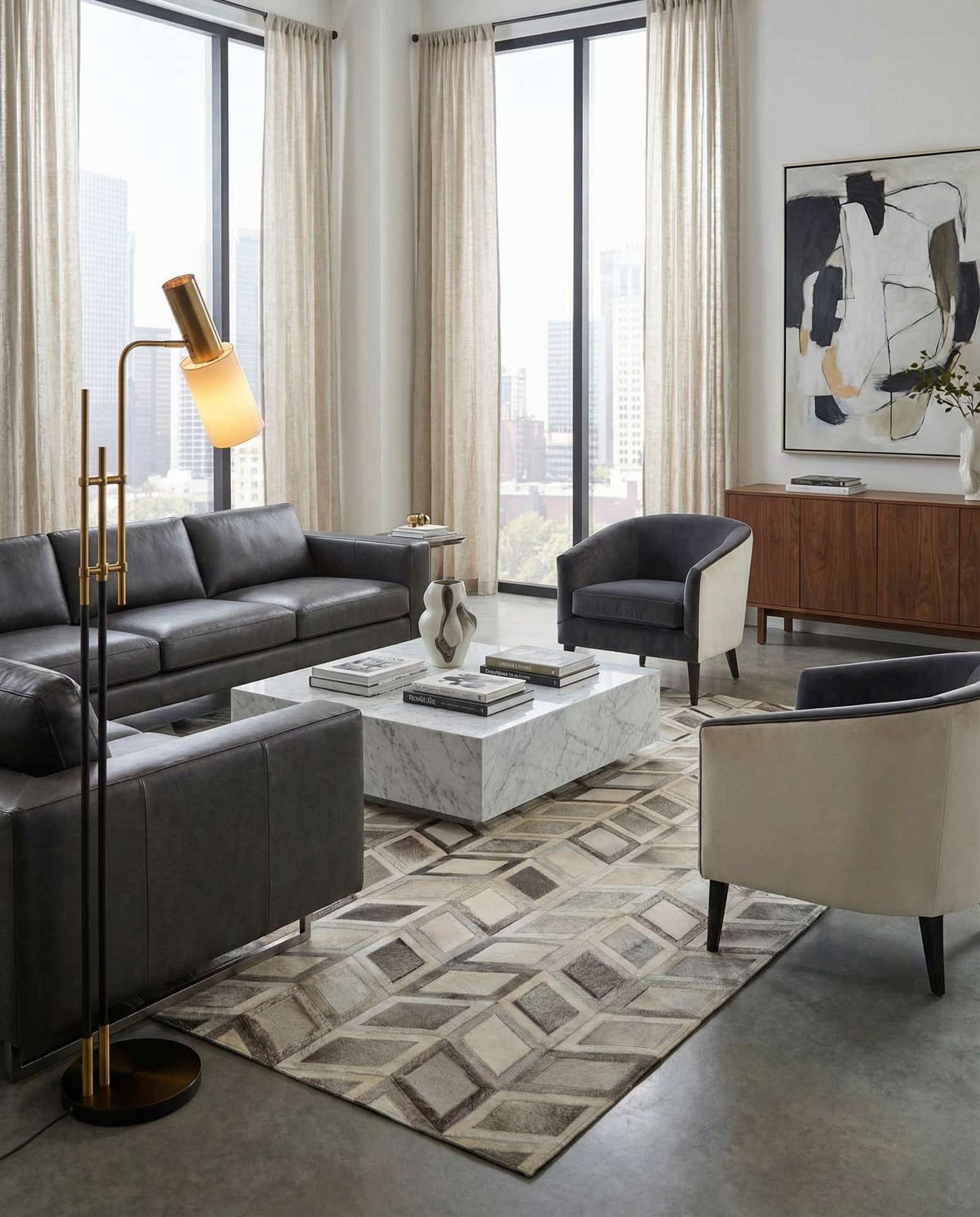 5' 2 x 7' 7 Cowhide - Patchwork Rug