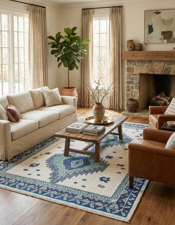 7' 10 x 9' 10 Hand Knotted Moroccan Wool Rug
