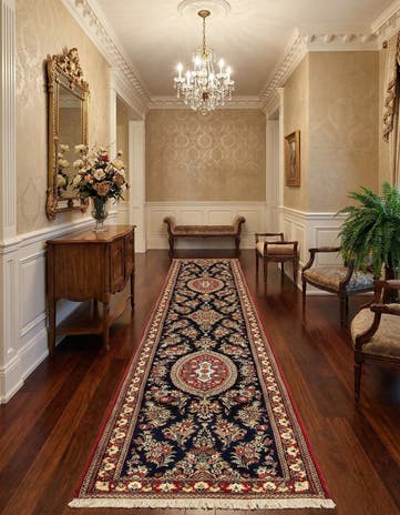 2' 11 x 13' 6 Hand Knotted Qom Persian Runner Rug