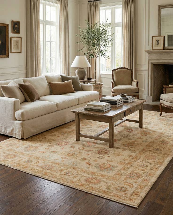 Detail image of 6' 9 x 9' 7 Hand Knotted Peshawar Ziegler Rug