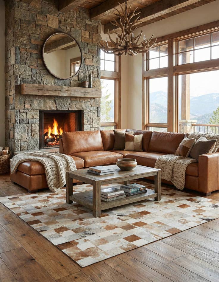 Detail image of  8' 1 x 9' 11 Cowhide - Patchwork Rug