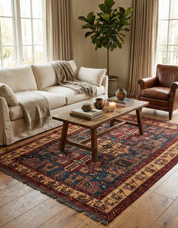 5' 1 x 6' 10 Hand Knotted Kazak Wool Rug