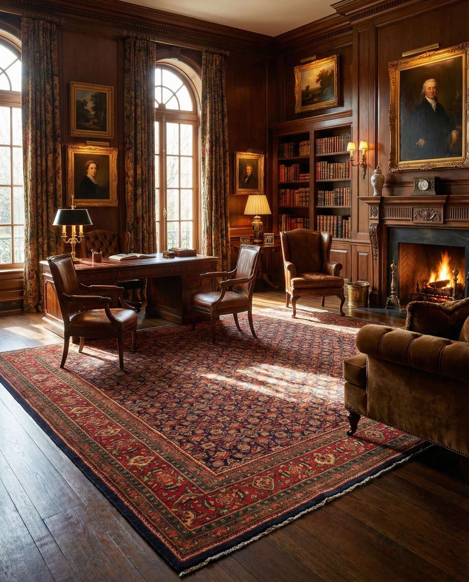 10' 2 x 12' 9 Hand Knotted Sarough Persian Wool Rug