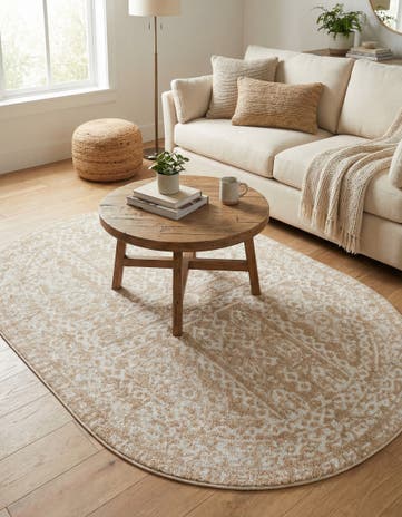 Beige Oxford Oval Rug