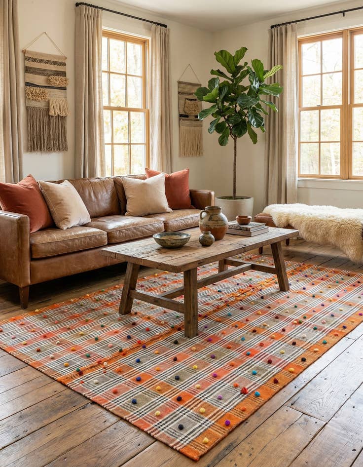 Detail image of 4' 9 x 7' 5 Jajim Rug