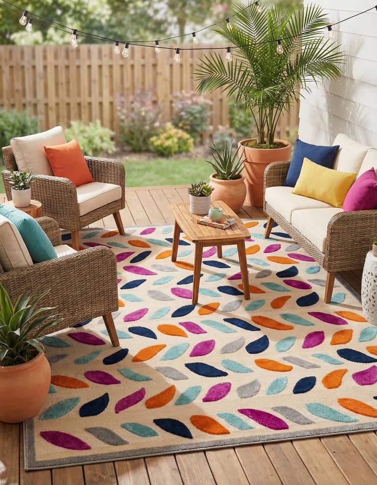 Detail image of 9' x 12'  Washable Aruba Indoor / Outdoor Rug