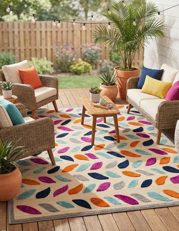 Beige Easy-Clean Aruba Indoor / Outdoor Rug