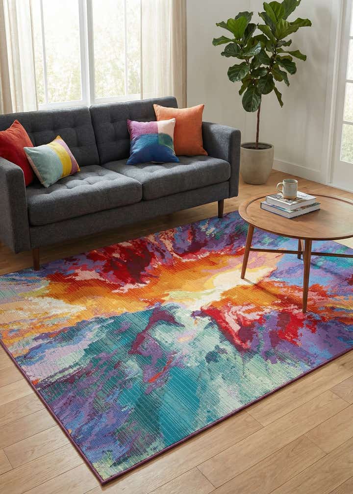 4' x 6' Easy-Clean Modern Indoor / Outdoor Rug