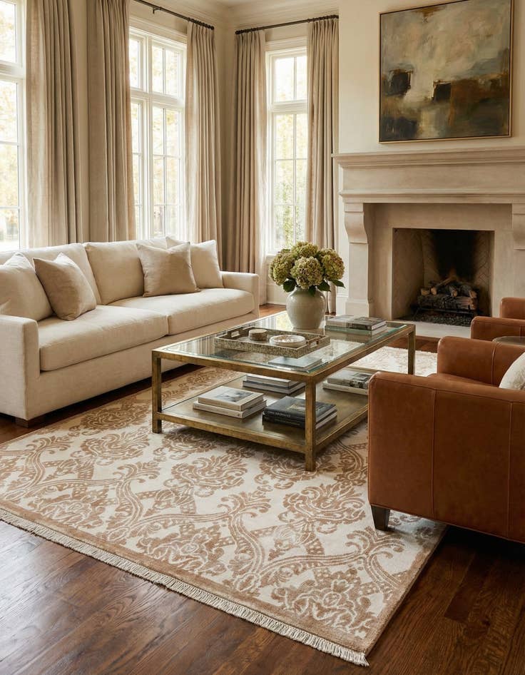 Detail image of  6' 9 x 9' 9  Hand Knotted Darya Wool Rug