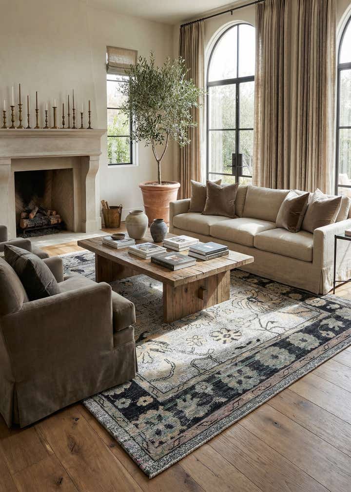 9' x 12' 6 Hand Knotted Oushak Wool Rug