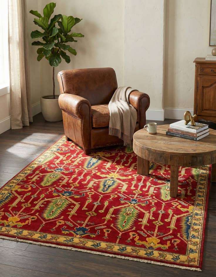 Detail image of 5' x 6' 6  Hand Knotted Kazak Rug