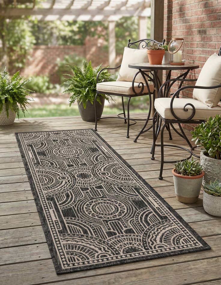 Detail image of 2' x 5' 3  Washable Traditional Indoor / Outdoor Runner Rug