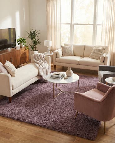  9' x 12' 2 Solid Shag Rug