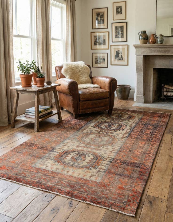 Detail image of 4' x 7' 4 Hamedan Rug