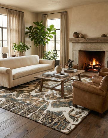 7' x 8' 3 Hand Knotted Ultra Vintage Persian Wool Square Rug