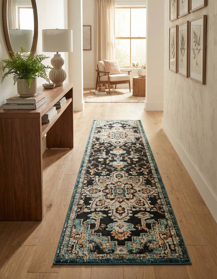 Detail image of 2' 7 x 10'  Washable Casablanca Indoor / Outdoor Runner Rug