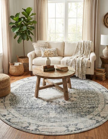 Gray Oxfordshire Round Rug