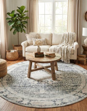 Gray Oxfordshire Round Rug