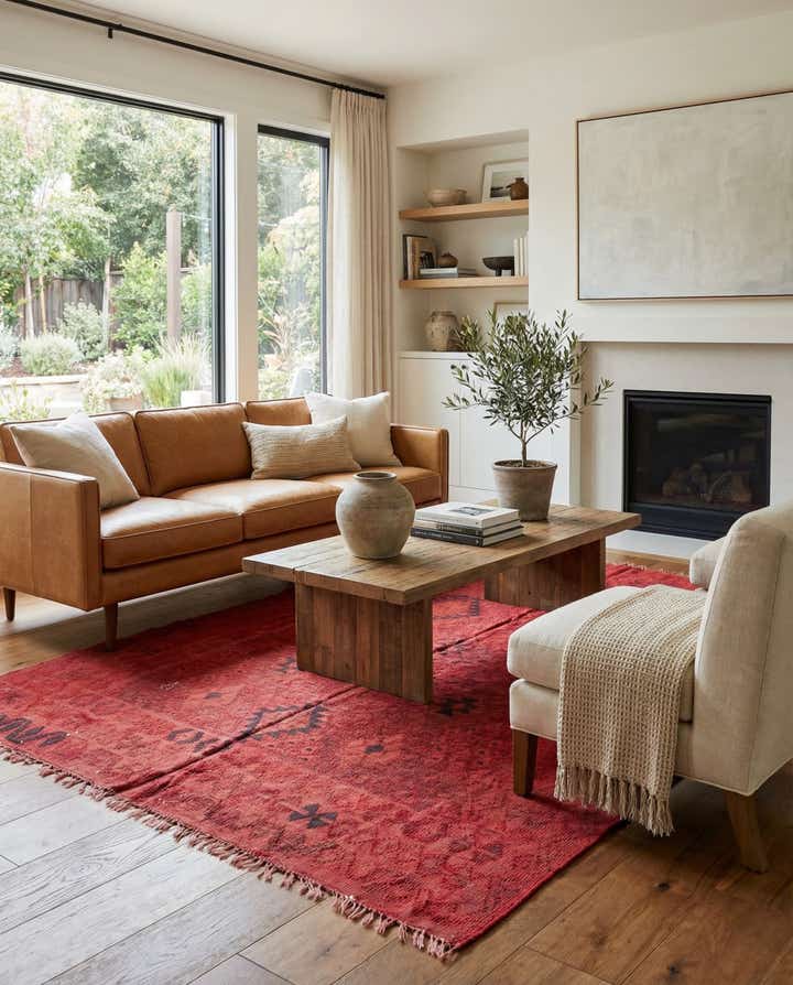 5' 7 x 8' Hand Woven Kilim Modern Wool Rug