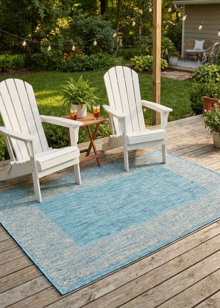 4' x 6' Easy-Clean Border Indoor / Outdoor Rug