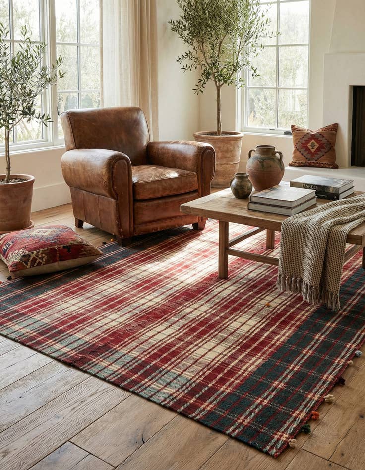 Detail image of 4' 8 x 6' 5 Jajim Wool Rug