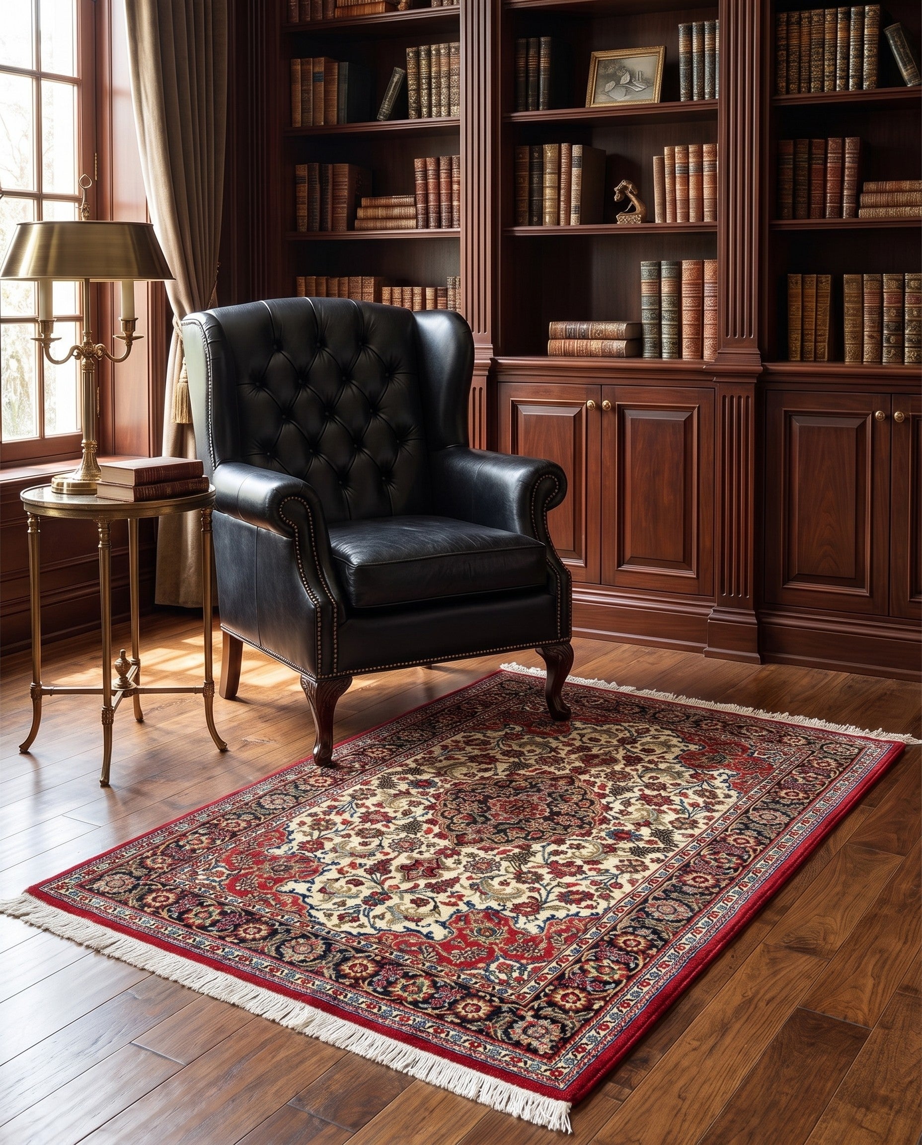 3' 7 x 5' Hand Knotted Qom Persian Rug