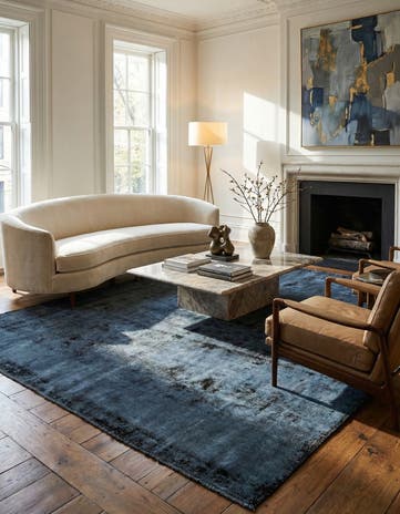 6' 10 x 9' 3 Hand Knotted Ultra Vintage Persian Wool Rug