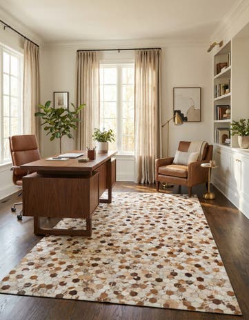 5' 1 x 8' Cowhide Leather Rug