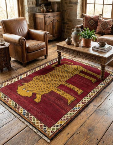 3' 4 x 4' 10 Gabbeh Rug