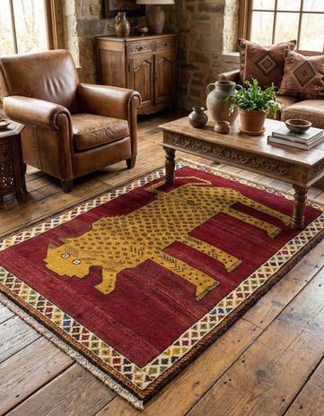3' 4 x 4' 10 Gabbeh Rug