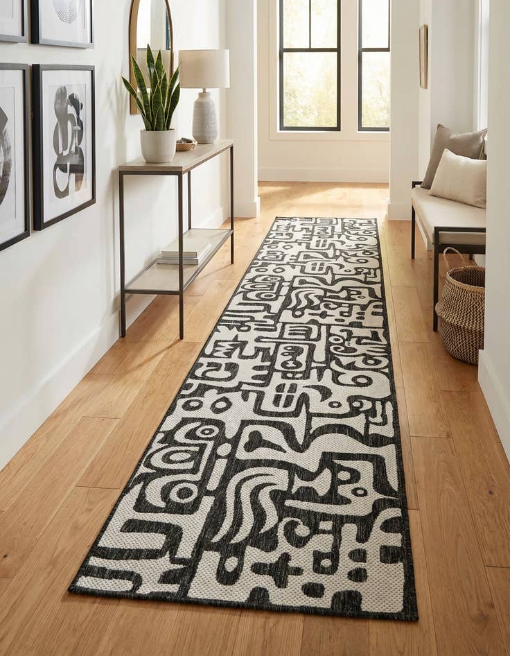 Detail image of 2' 7 x 12'  Washable Modern Indoor / Outdoor Runner Rug